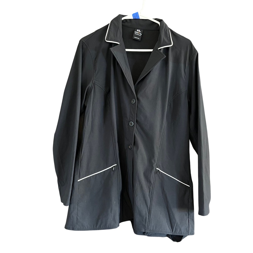Kerrits Black Equestrian Show Jacket XL Stretch Button Front Zipper Pockets